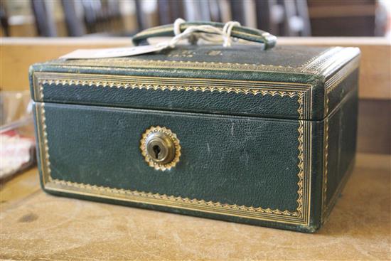 Edwardian Moroccan leather jewellery box